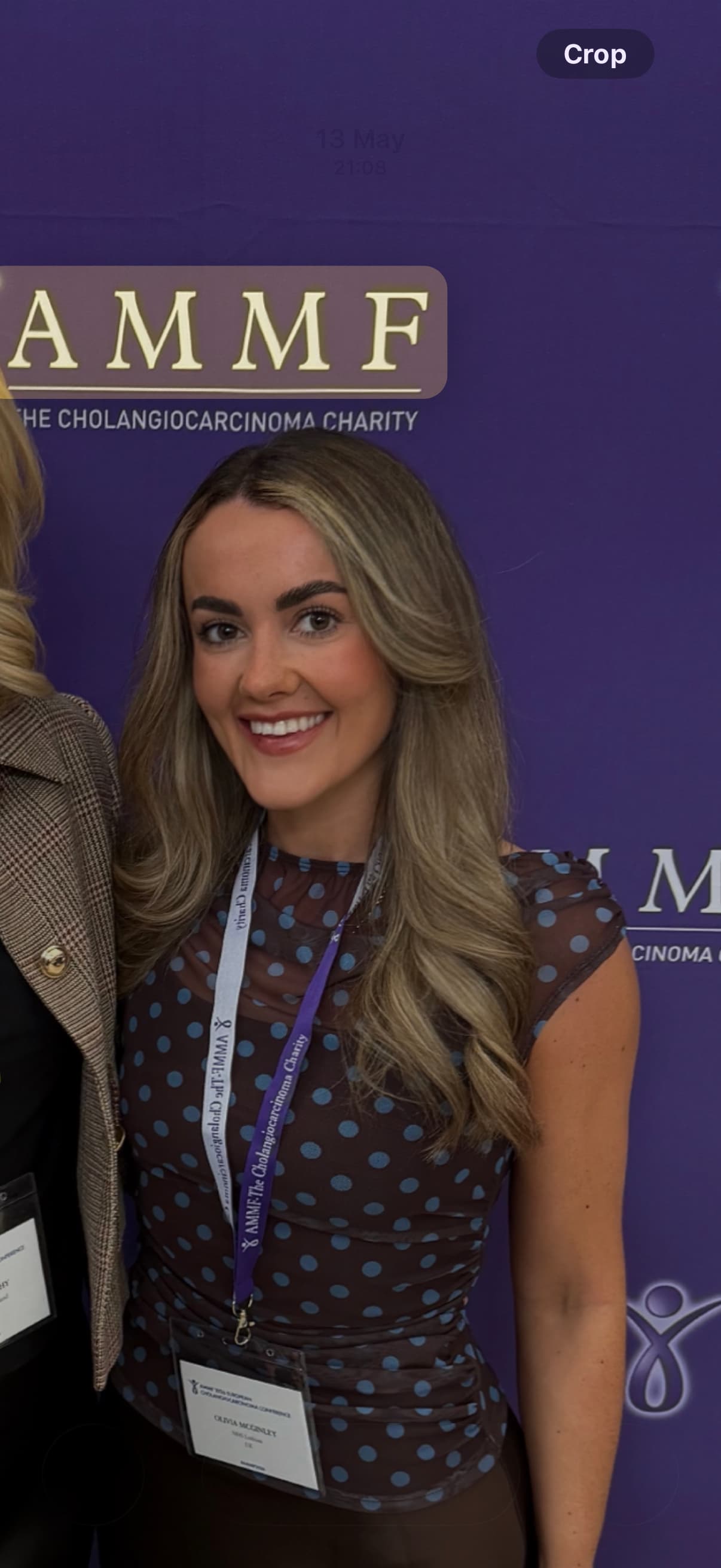 Olivia at the cholangiocarcinoma charity awards event